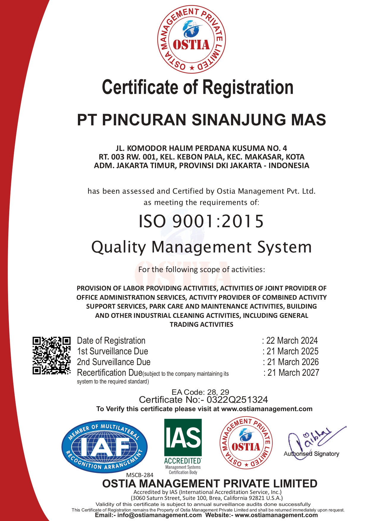 Sertifikat ISO 9001 2015